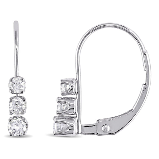 Diamond Earrings in 14k White Gold