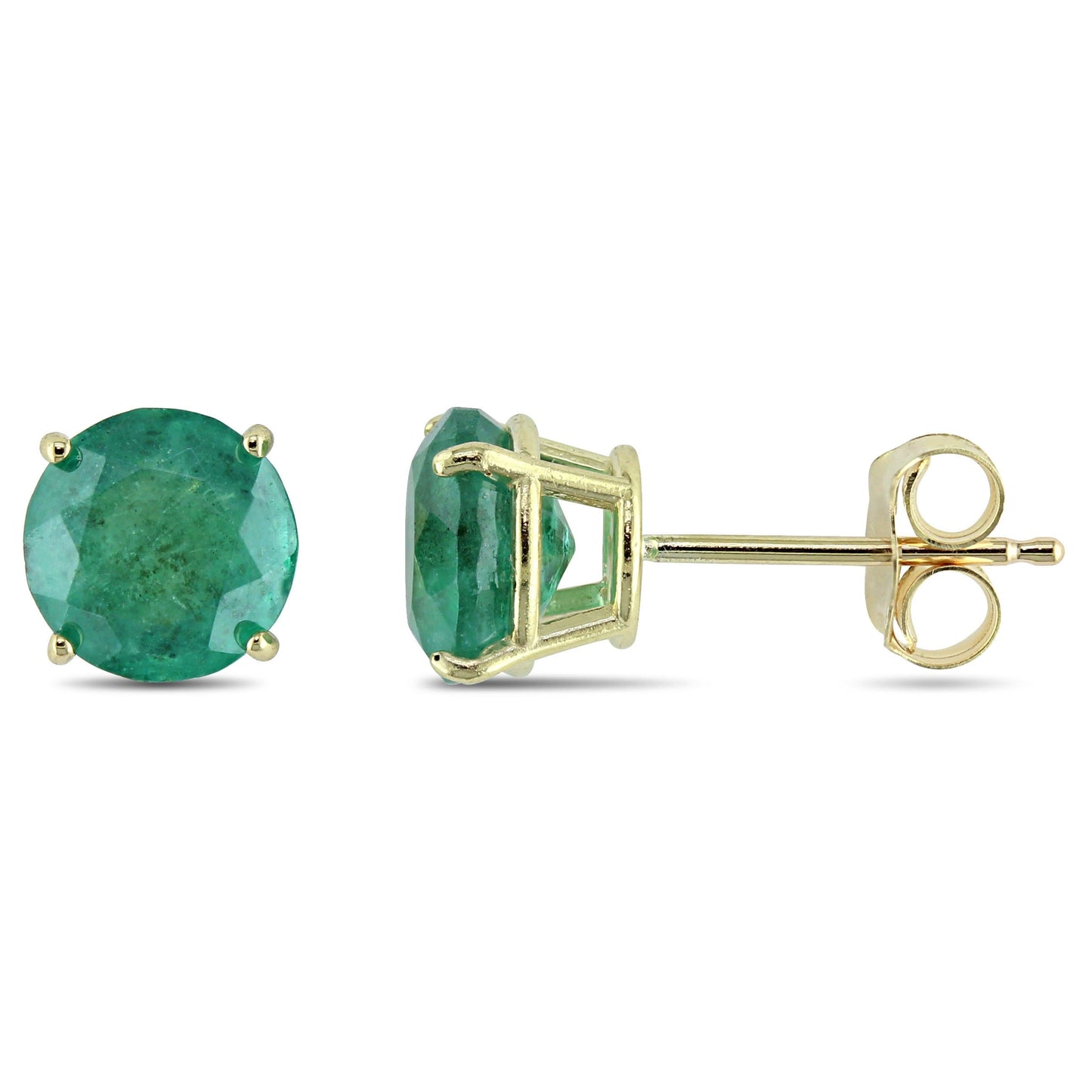 Sophia B 1/2ct Genuine Emerald Solitaire Stud Earrings