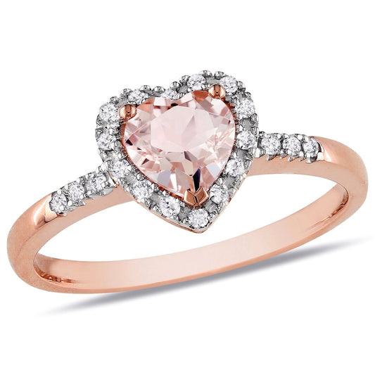 Sophia B 5/8ct Morganite & Diamond Heart Ring