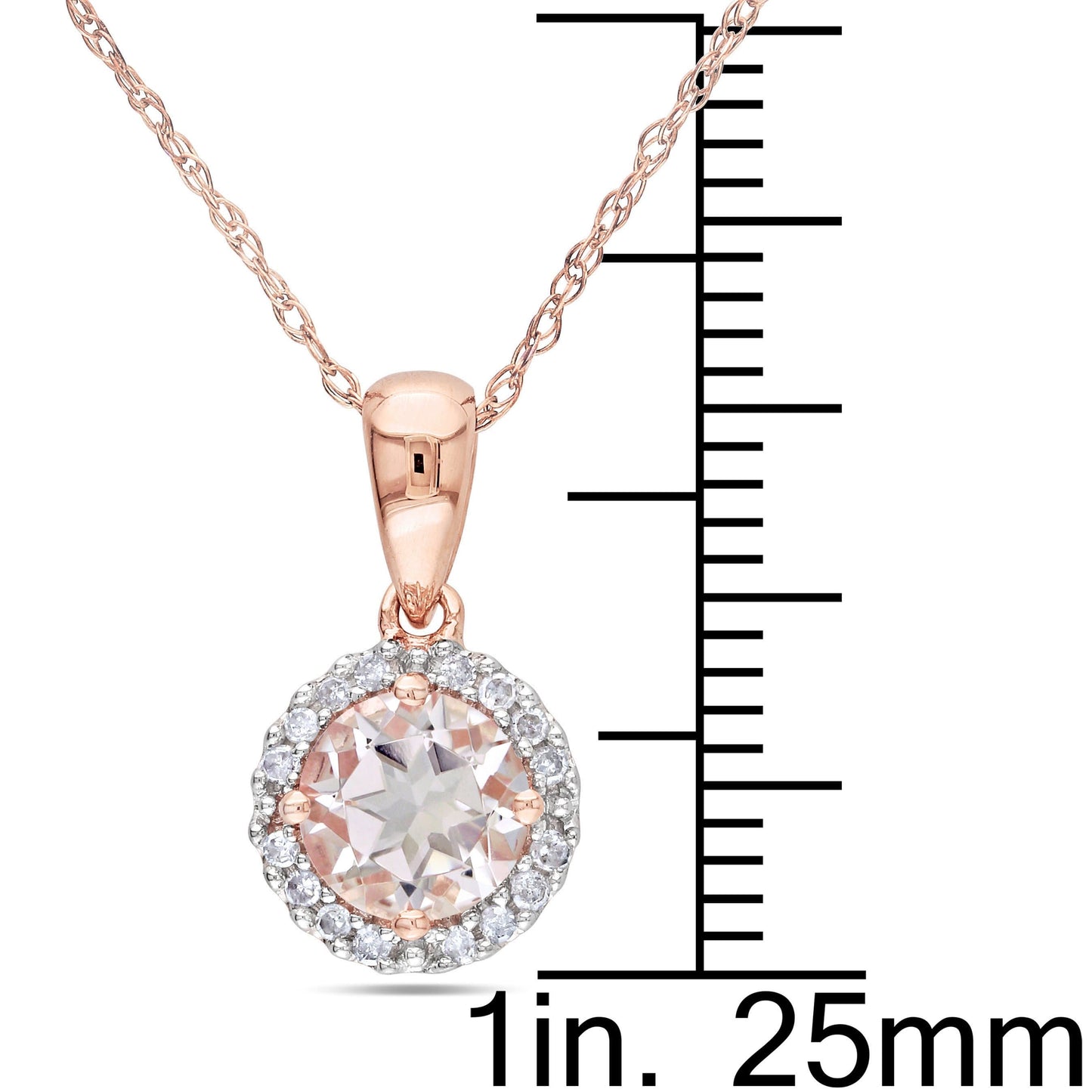 Sophia B 4/5ct Morganite Necklace with Diamond Accents