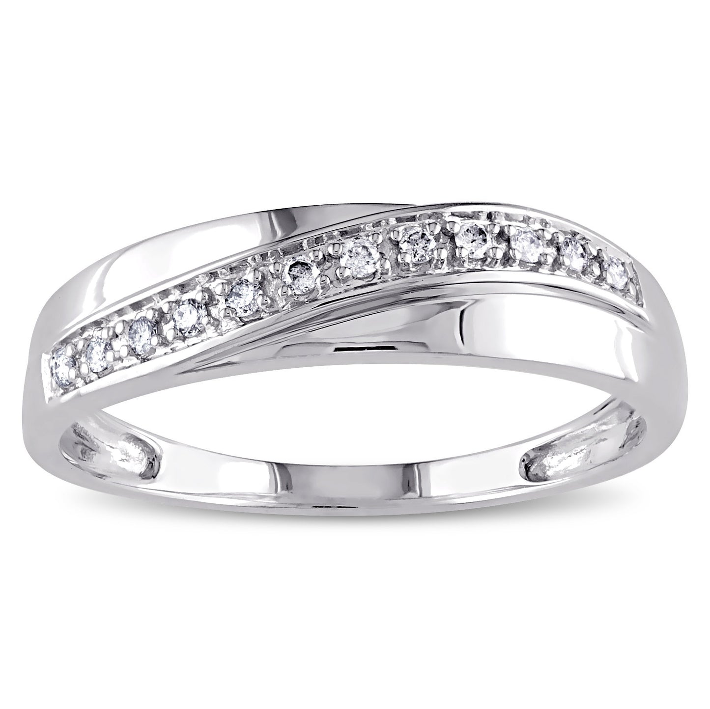 Julie Leah Crossover Diamond Band in 10k White Gold