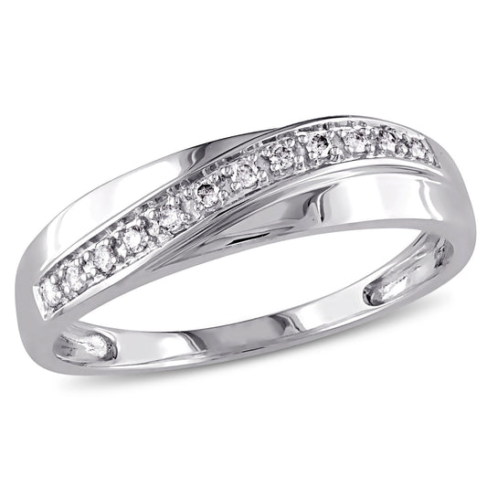 Julie Leah Crossover Diamond Band in 10k White Gold