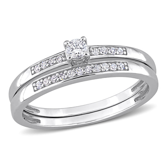 1/5ct Diamond Bridal Set in Sterling Silver