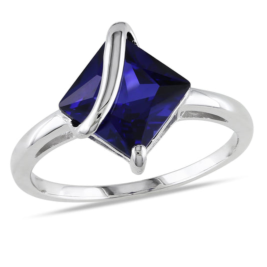 Sophia B 2 4/5ct Created Blue Sapphire Ring