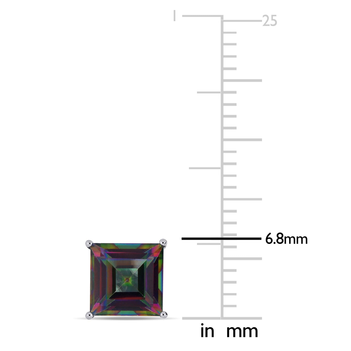 Princess Cut Green Topaz Earrings