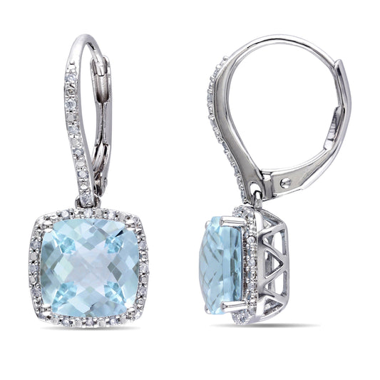 Sophia B 1/5ct Diamond& 8 1/2ct Blue Topaz - Sky Earrings