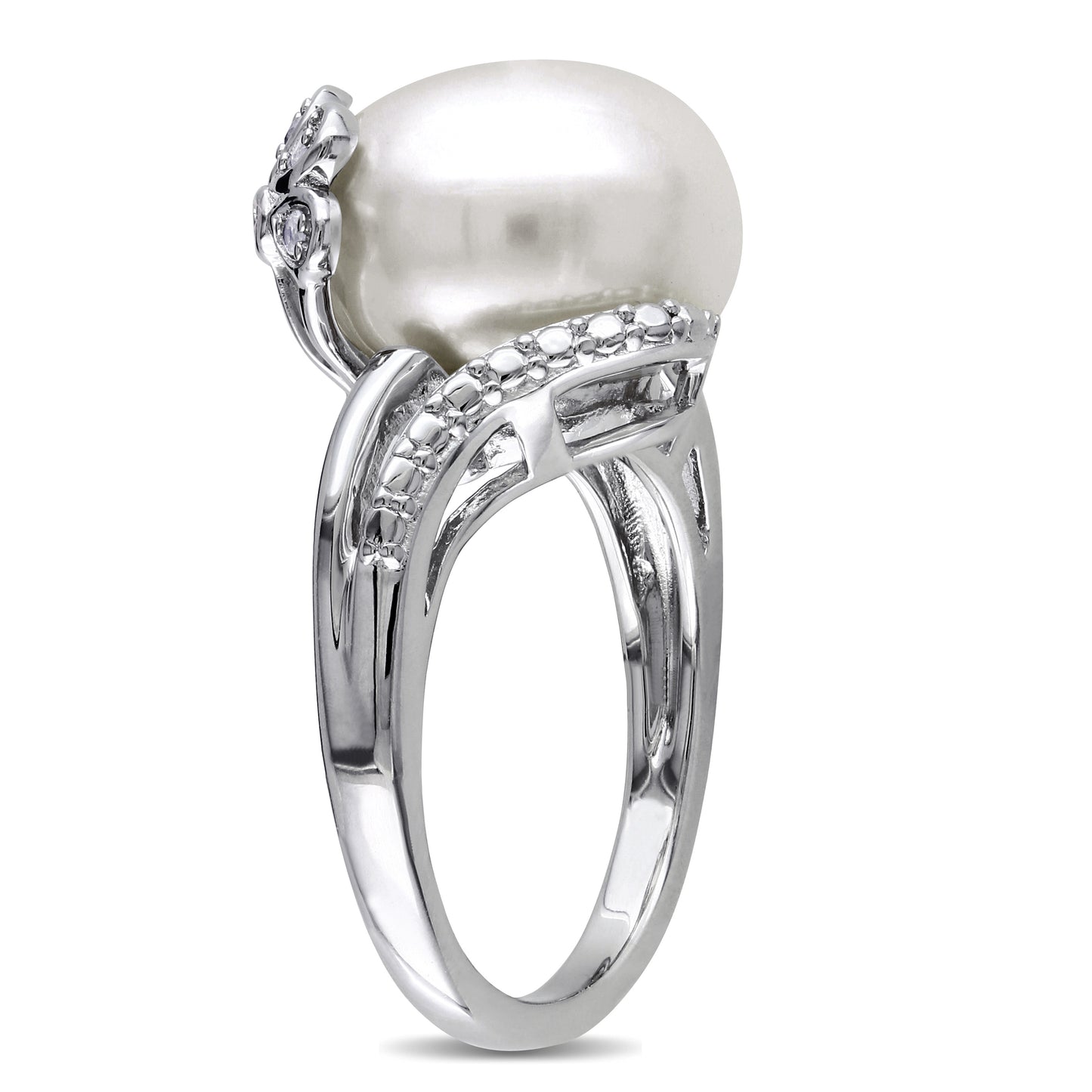 Michiko 0.05ct Diamond & Freshwater Cultured Pearl Ring