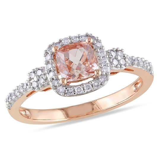Sophia B 4/5ct Diamond & Pink Morganite Ring