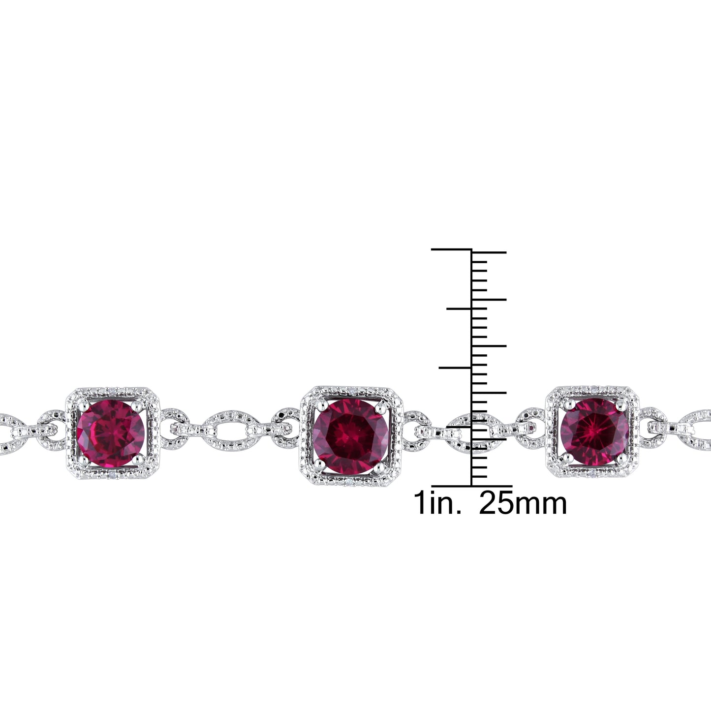 Ruby & Diamond Necklace in Sterling Silver