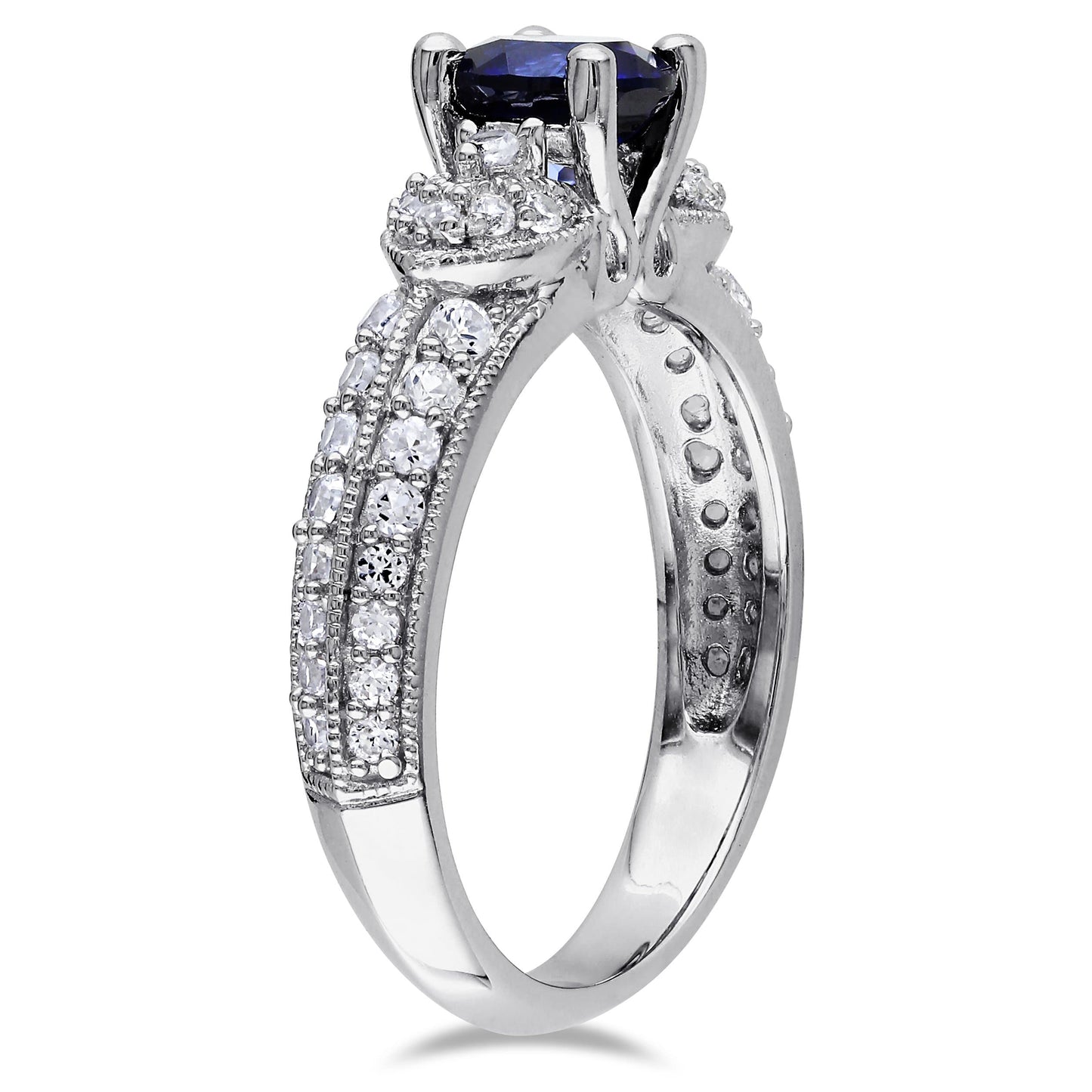 Sophia B 1 5/8ct Created Blue & White Sapphire Ring