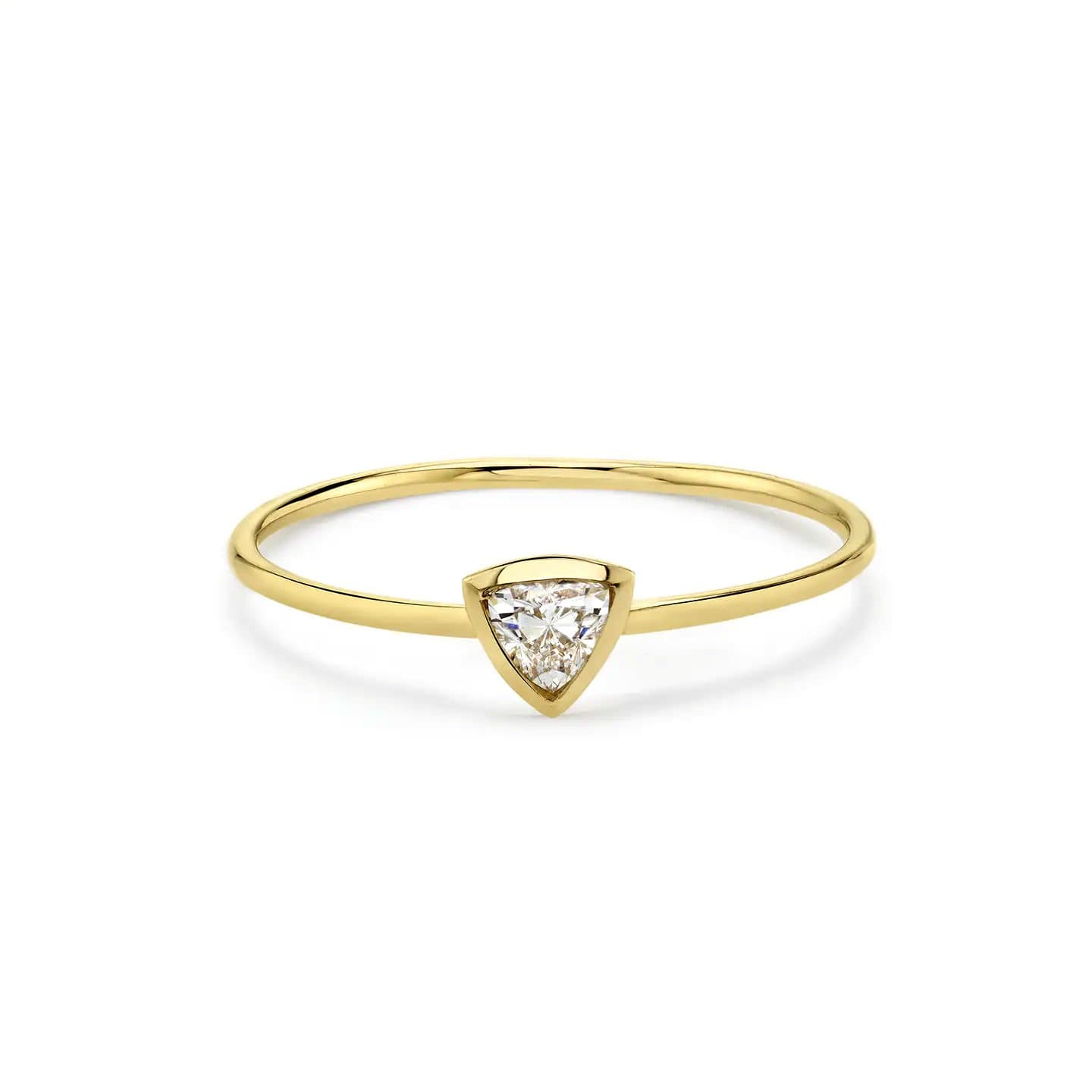 Bezel Triangle Diamond Ring