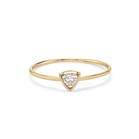 Bezel Triangle Diamond Ring