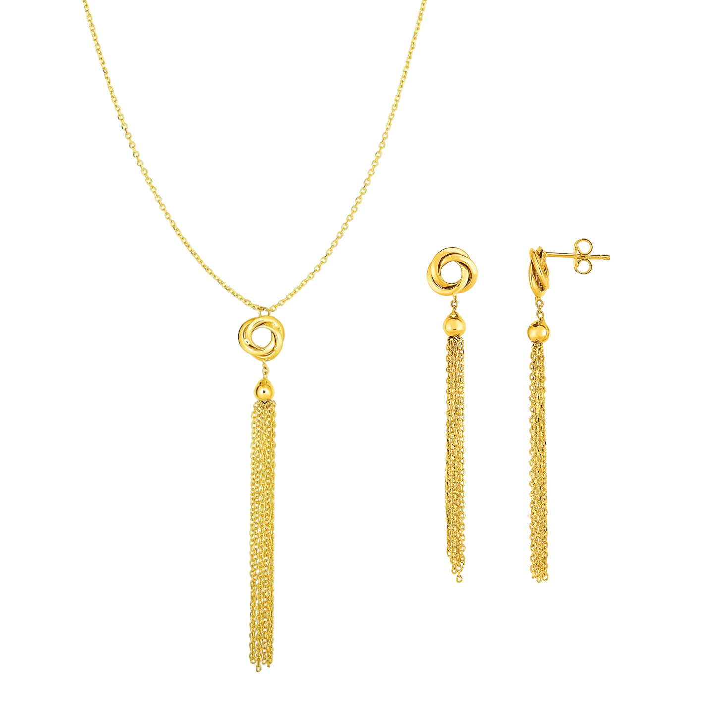 Love Knots Tassel Necklace & Earrings Set