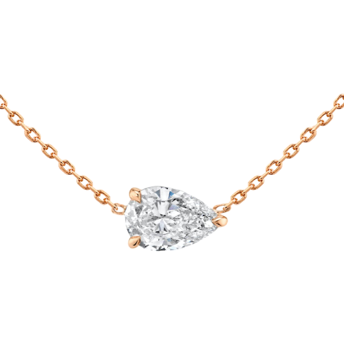 East-West Pear Diamond Necklace