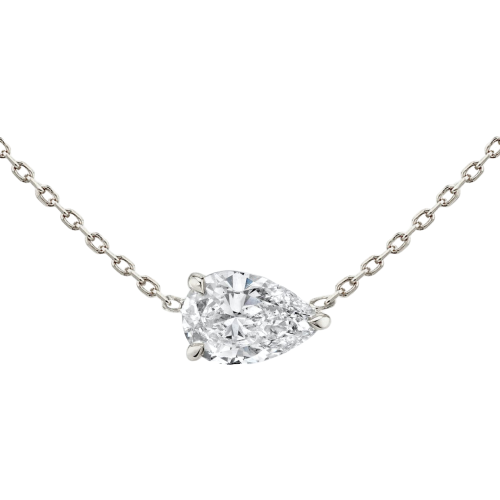 East-West Pear Diamond Necklace