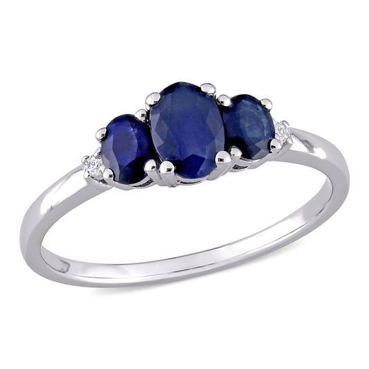 Three Stone Sapphire & Diamond Ring