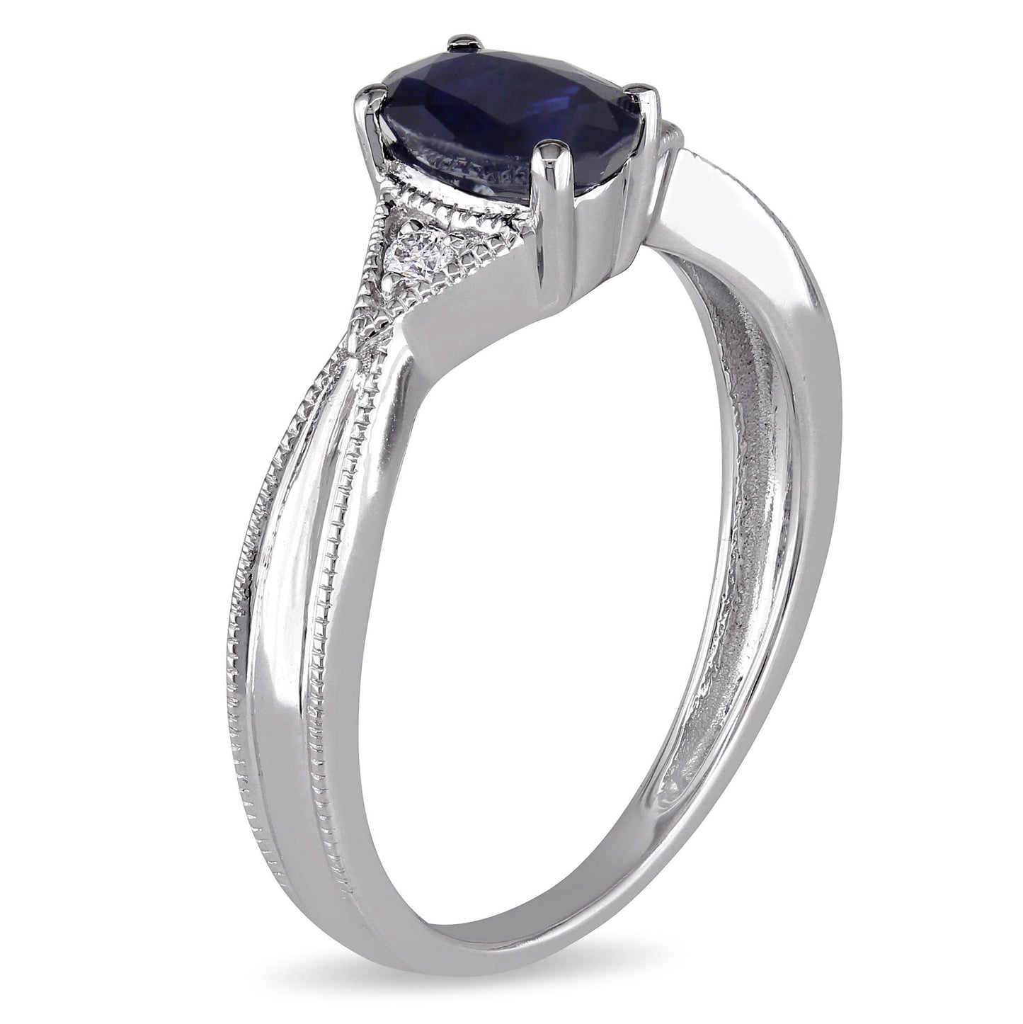 Oval Blue Sapphire & Diamond Ring