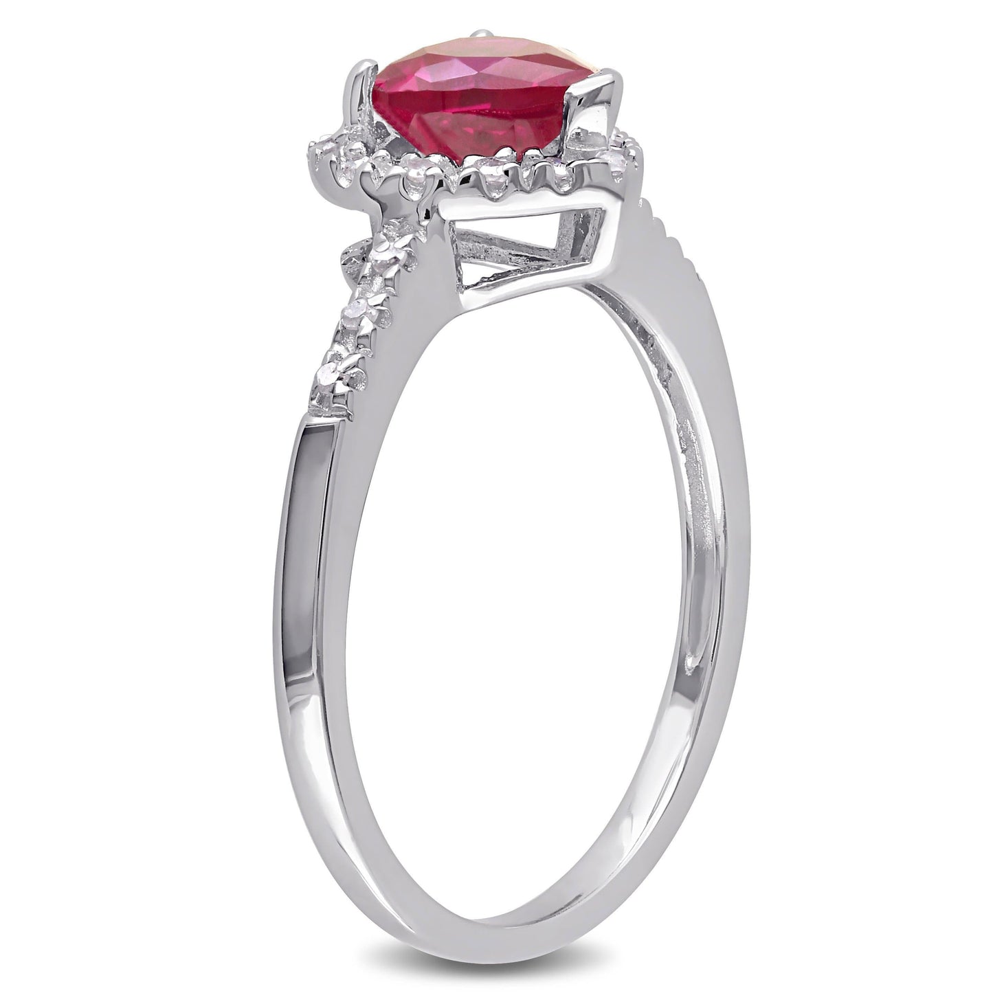 Sophia B 1ct Created Ruby & Diamond Heart Ring