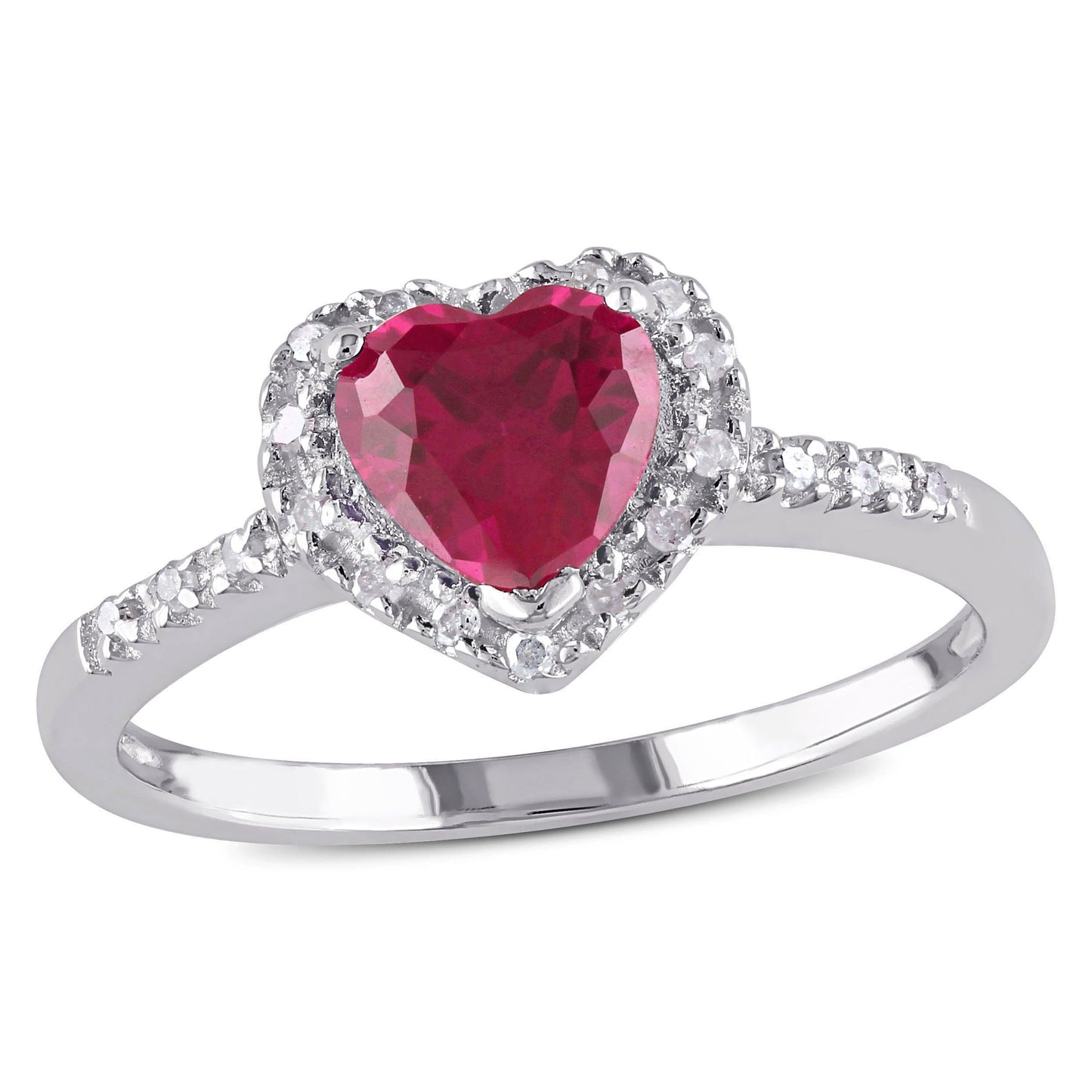 Sophia B 1ct Created Ruby & Diamond Heart Ring