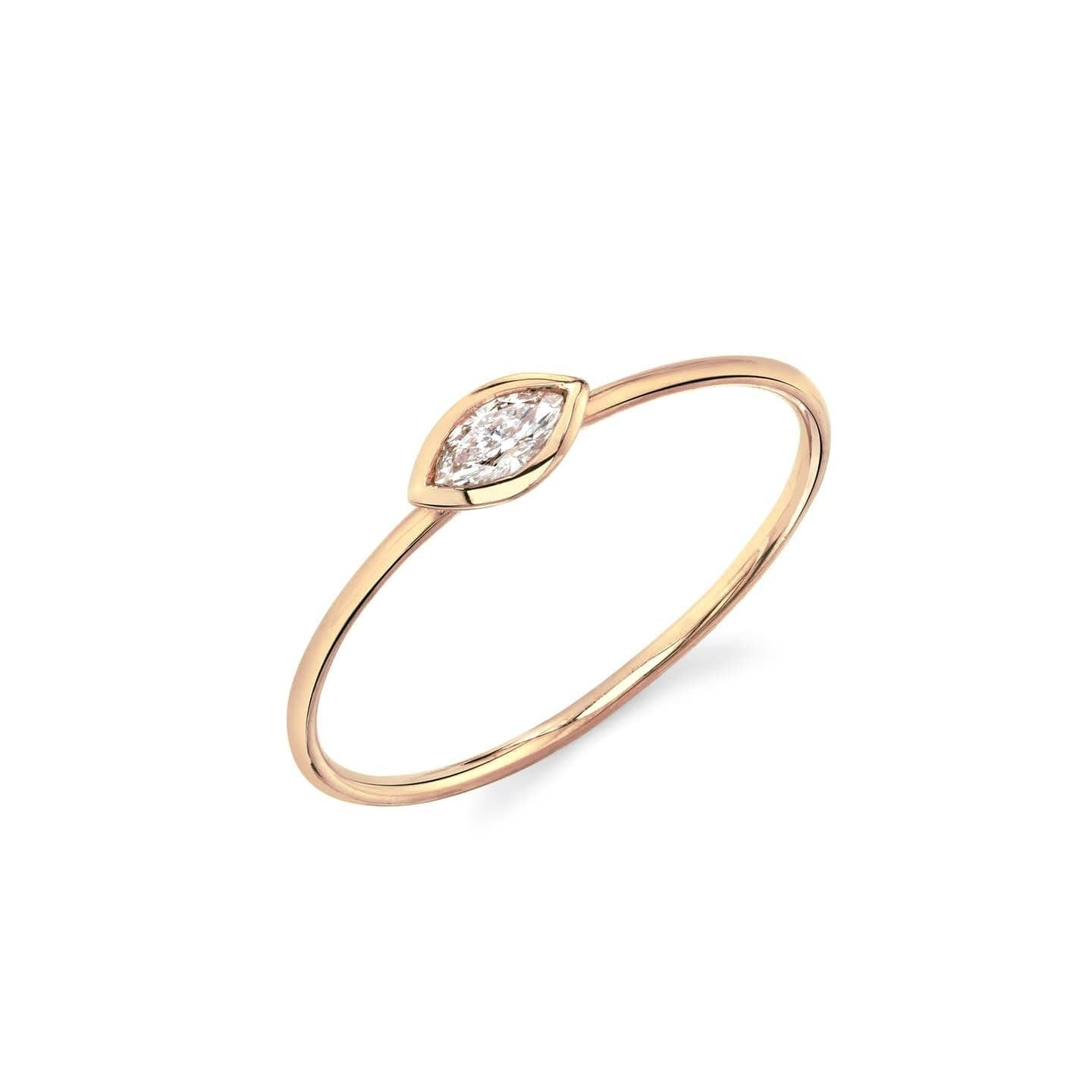 Bezel Marquise Diamond Ring