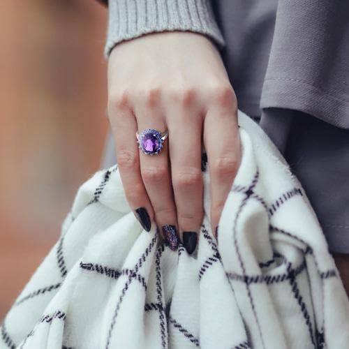 Sophia B 5 7/8ct Amethyst & Tanzanite Ring