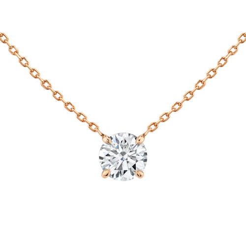 Solitaire Round Diamond Necklace
