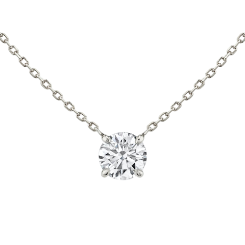 Solitaire Round Diamond Necklace