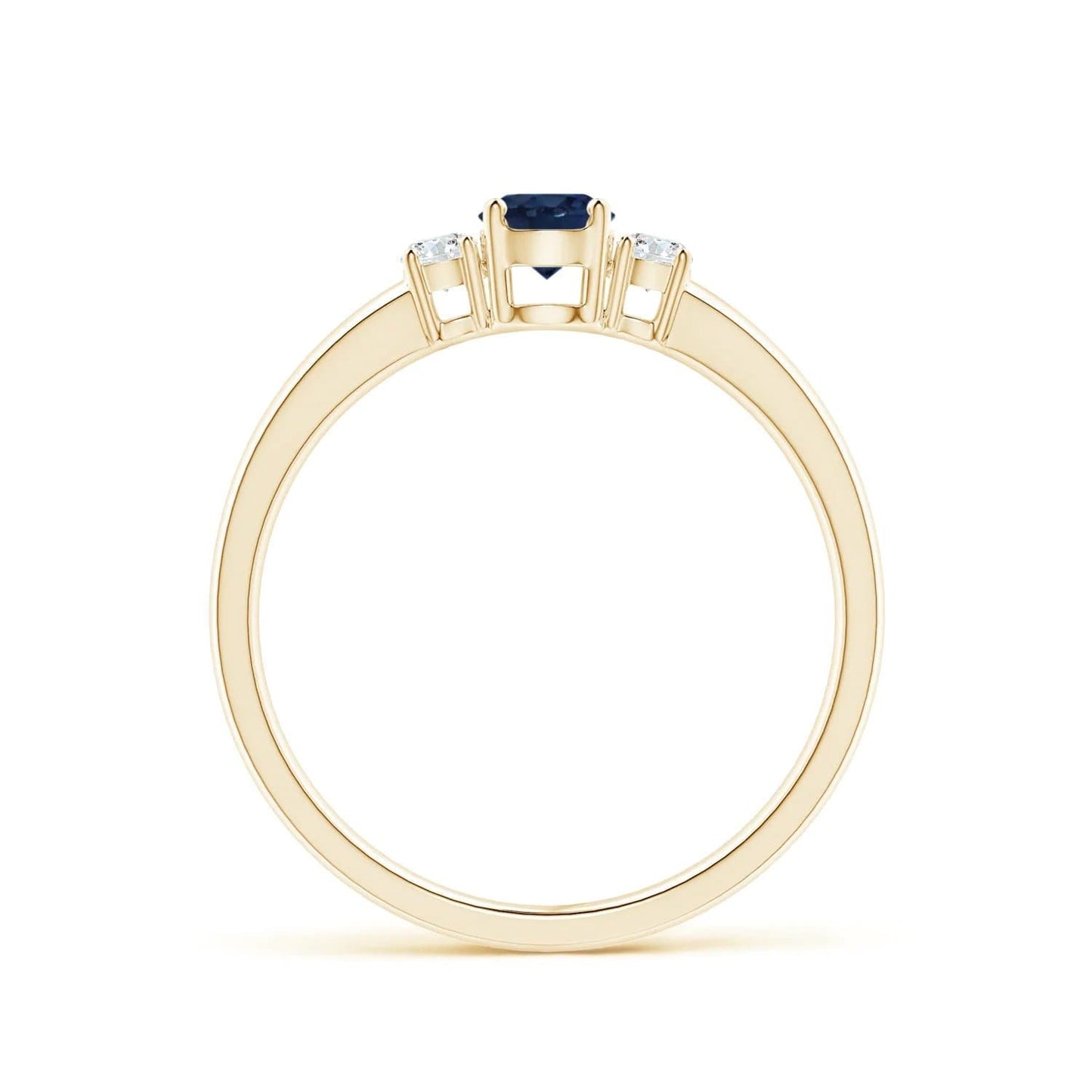 Diamond & Sapphire 3-Stone Ring in 14k Gold