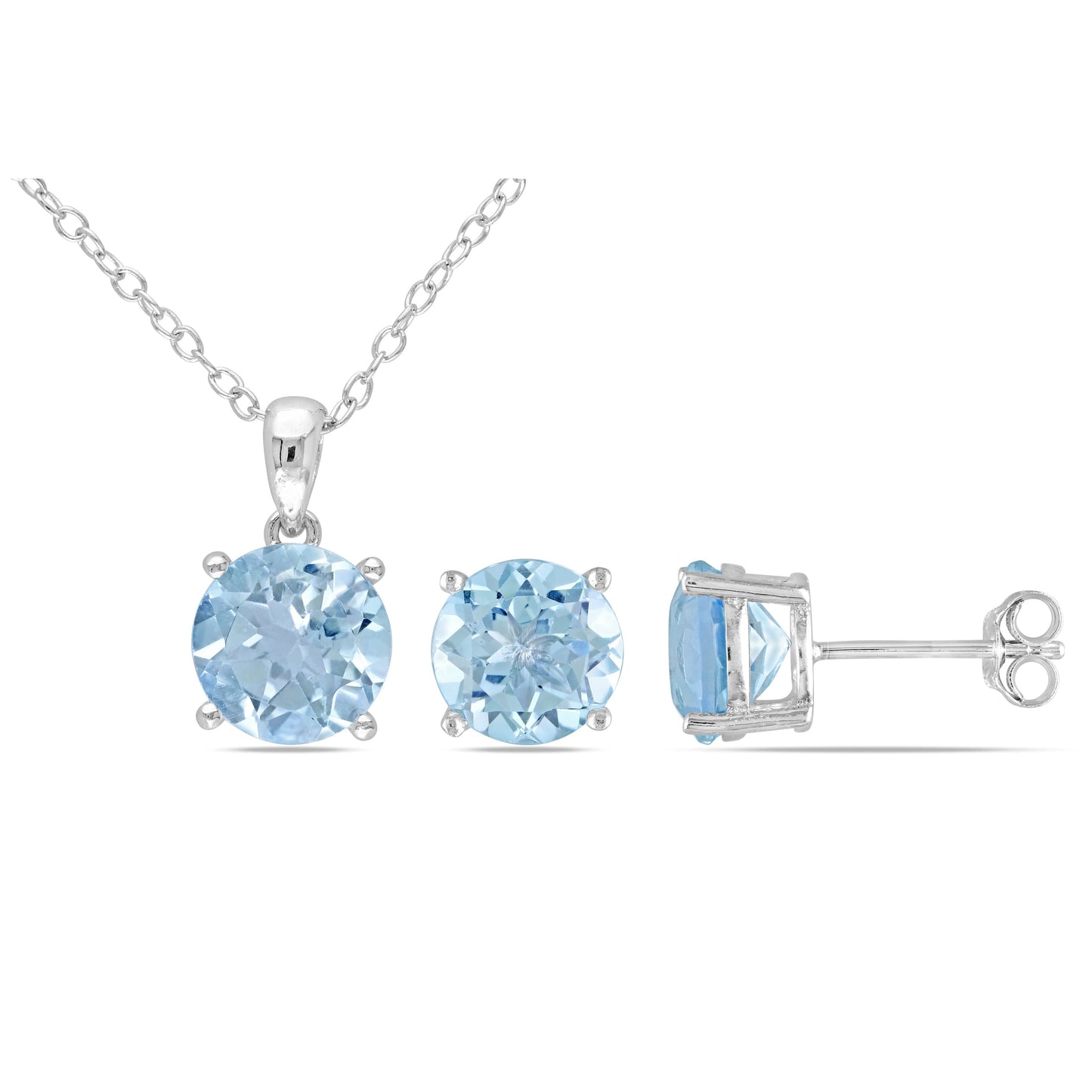 Sky Blue Topaz Earring & Necklace Set