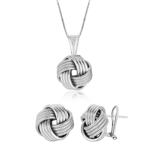 Love Knots Necklace & Earrings Set