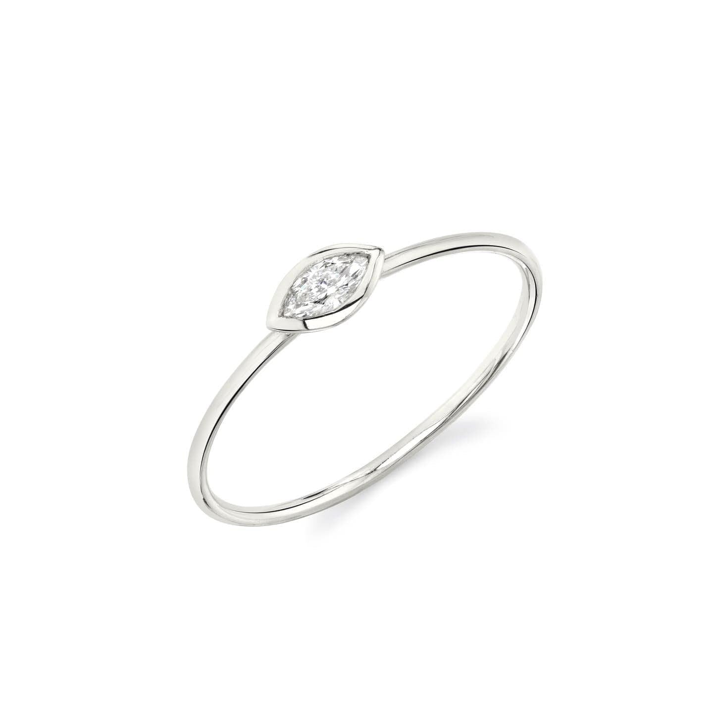 Bezel Marquise Diamond Ring